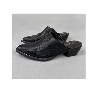 Roper Black Laced Western Style Beth Mules Heeled Shoes Women‎ Size 9.5 Country